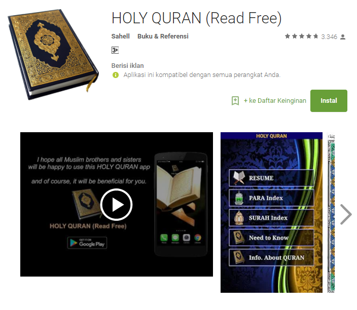 Aplikasi Belajar Membaca Al-qur'an Holly Qur'an