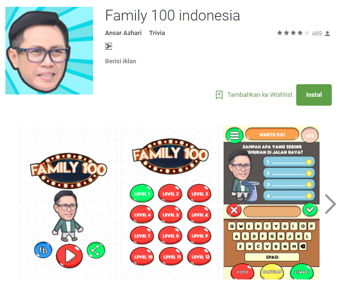 Kunci Jawaban Family 100 Indonesia Level 1 Sampai 12 Lengkap 2018